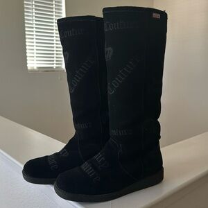Knee length juicy couture suede boots.